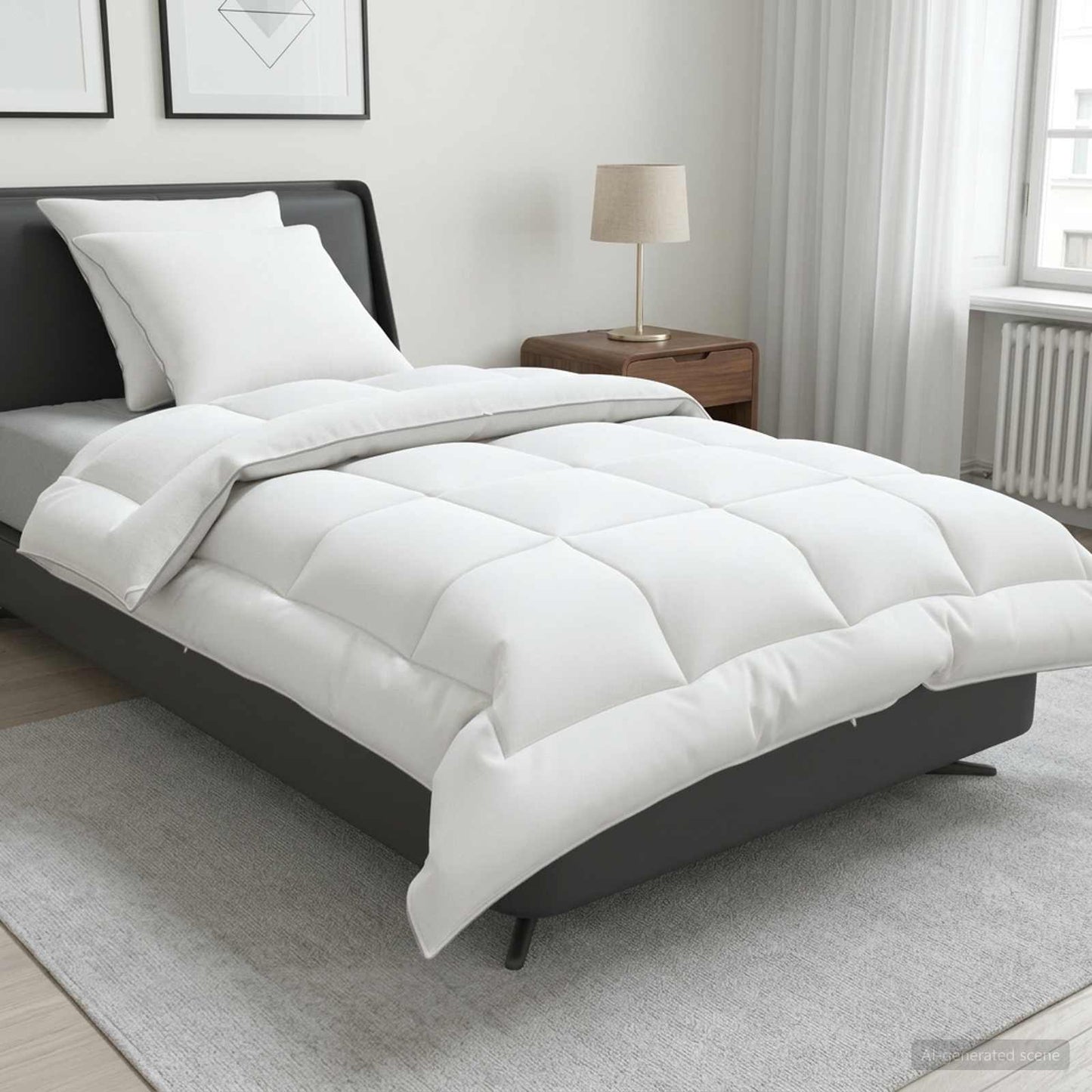 Duvet and Pillow Set 3 pcs 155x220 cm 4 Seasons 350 GSM Wool