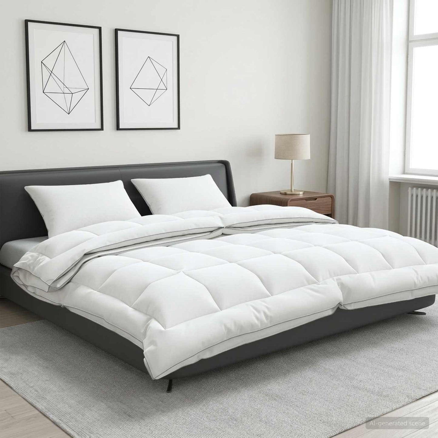 Duvet and Pillow Set 3 pcs 200x220 cm 4 Seasons 140+220 GSM