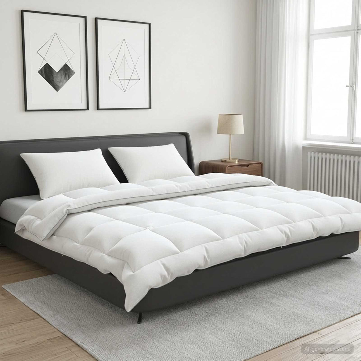 Duvet and Pillow Set 3 pcs 220 x 240 cm 4 Seasons 300 GSM Wool