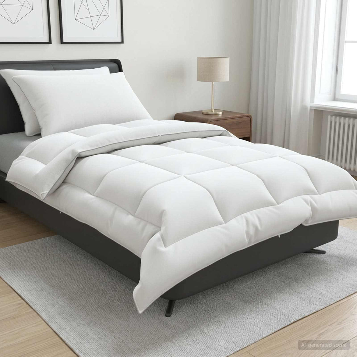 Duvet and Pillow Set 3 pcs 140x220 cm Winter 450 GSM Wool White