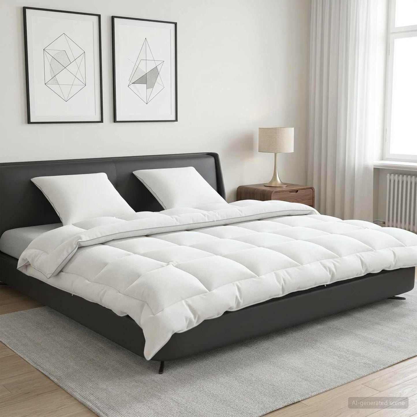 Duvet and Pillow Set 3 pcs 220x260 cm Winter 450 GSM Wool White