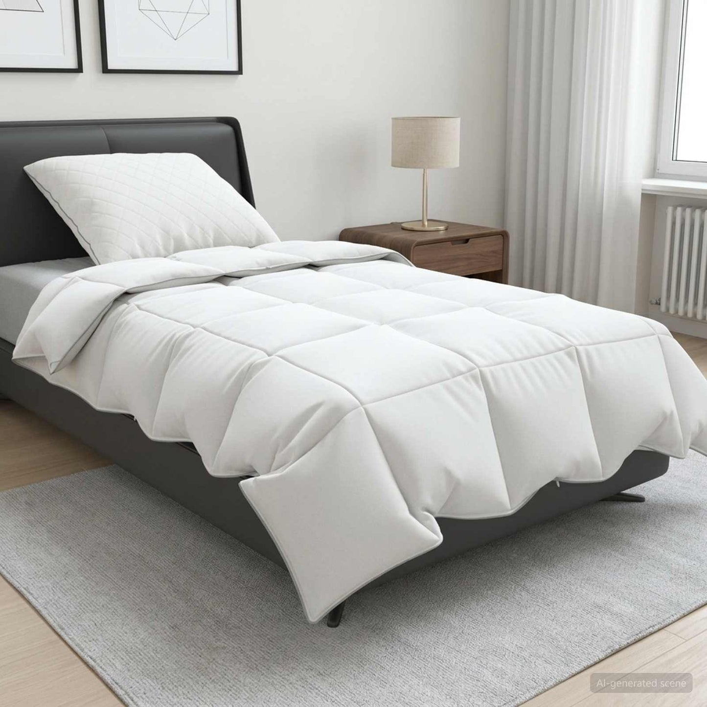 90% Goose Down Duvet Set FULDA 2 pcs 150 x 200 cm Summer White