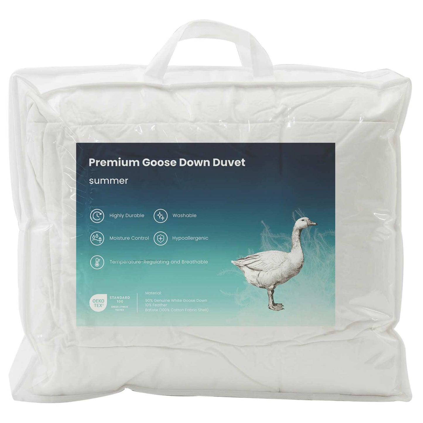 90% Goose Down Duvet Set FULDA 2 pcs 155 x 200 cm Summer White