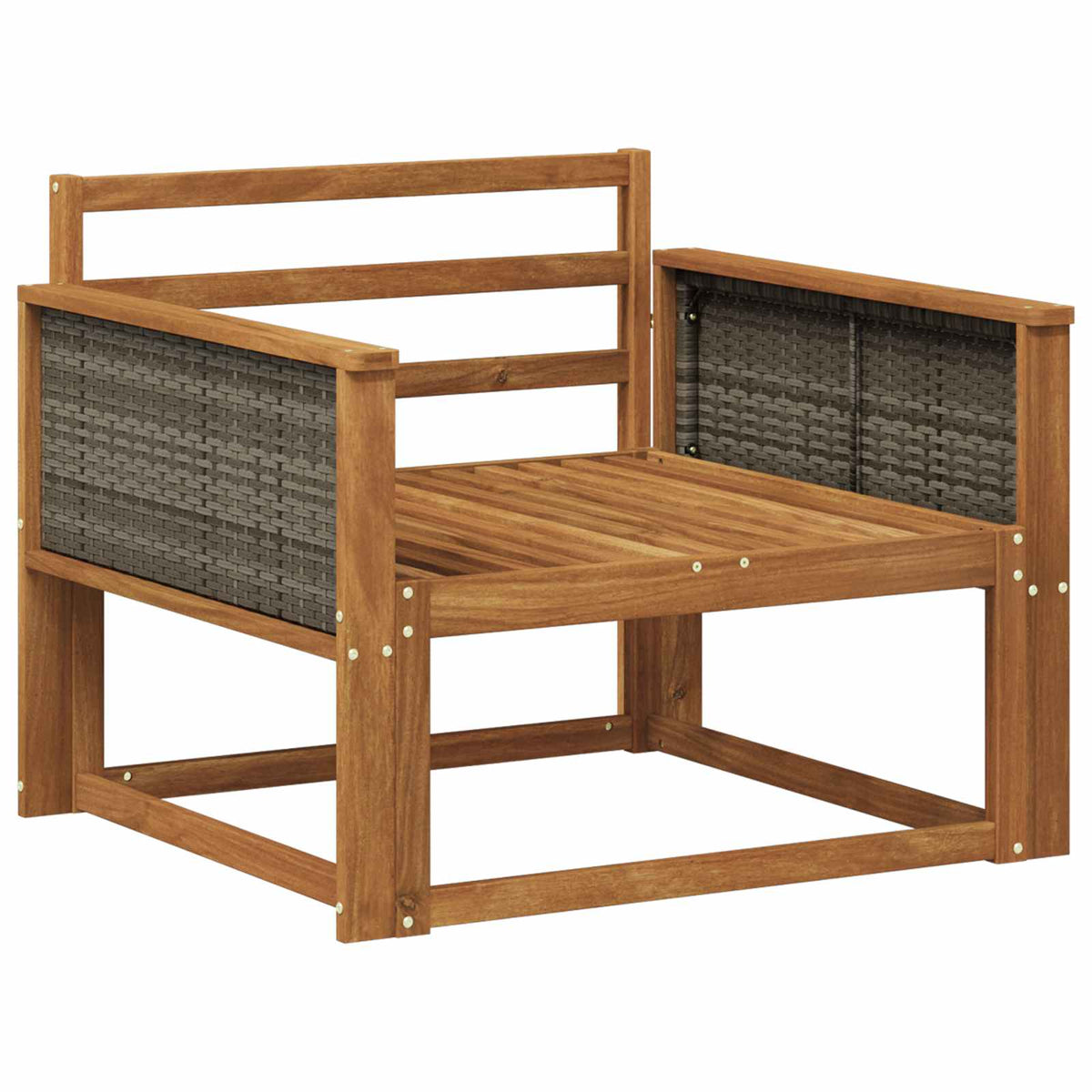 Outdoor Middle Sofa Solid Acacia Wood Natural