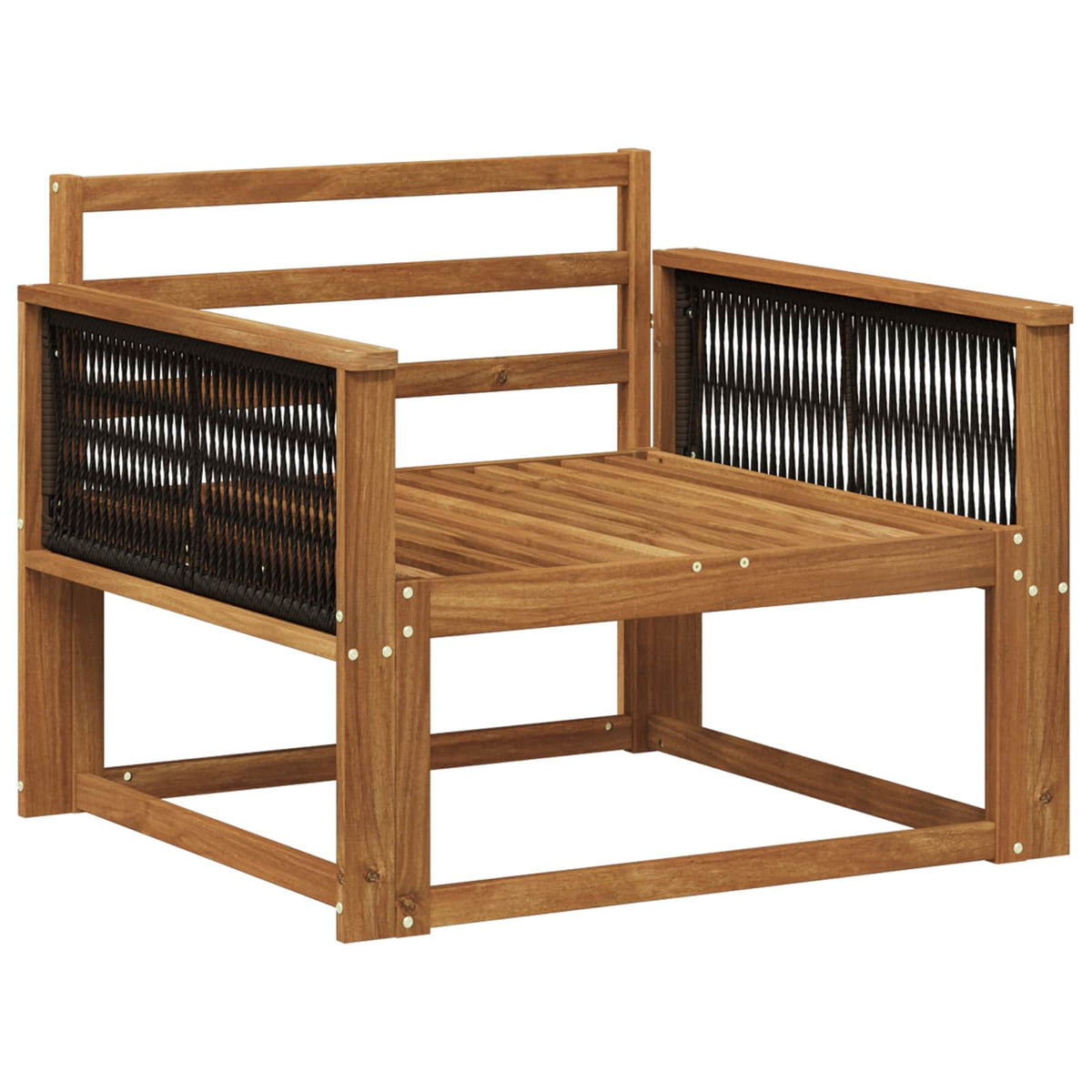 Outdoor Middle Sofa Solid Acacia Wood Natural
