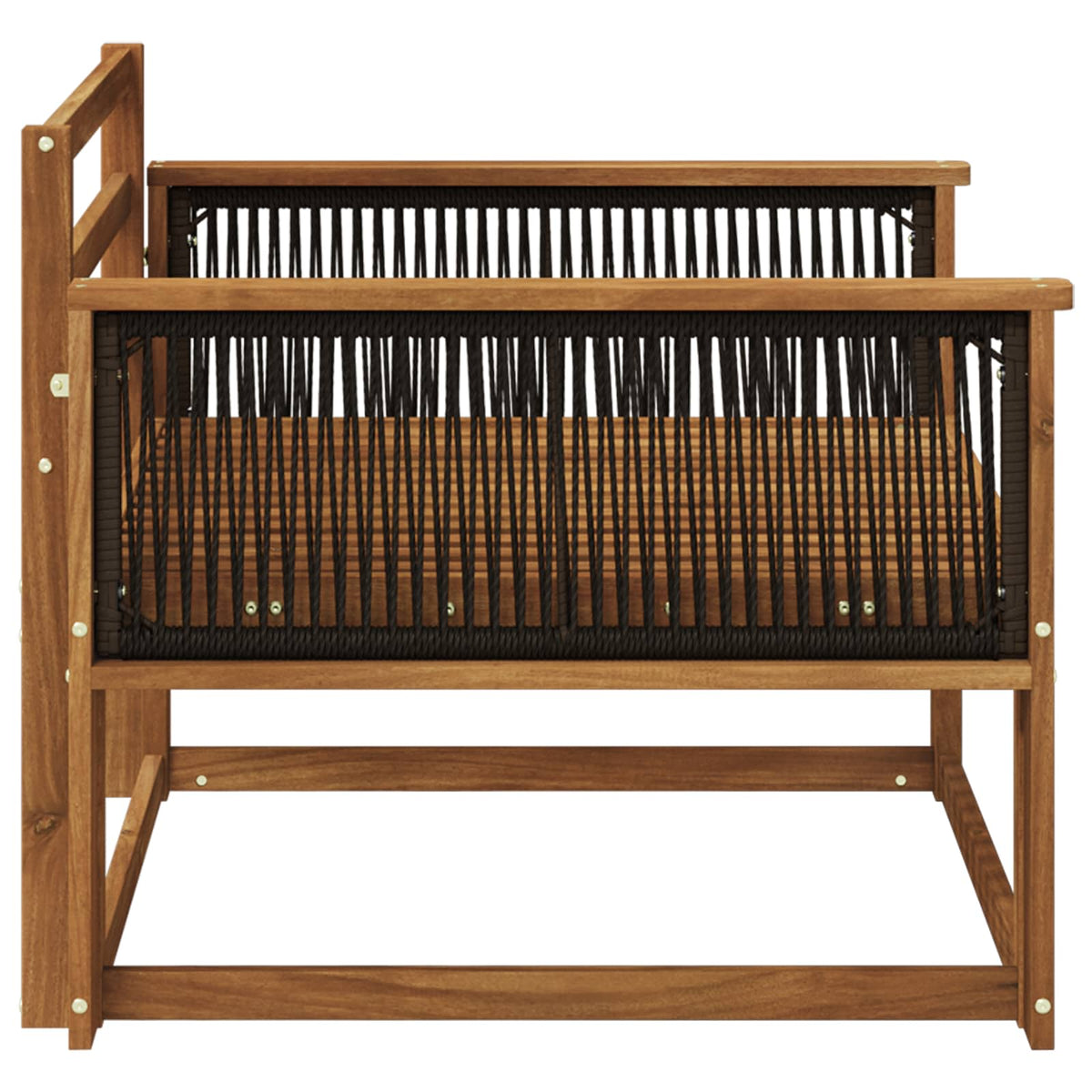 Outdoor Middle Sofa Solid Acacia Wood Natural