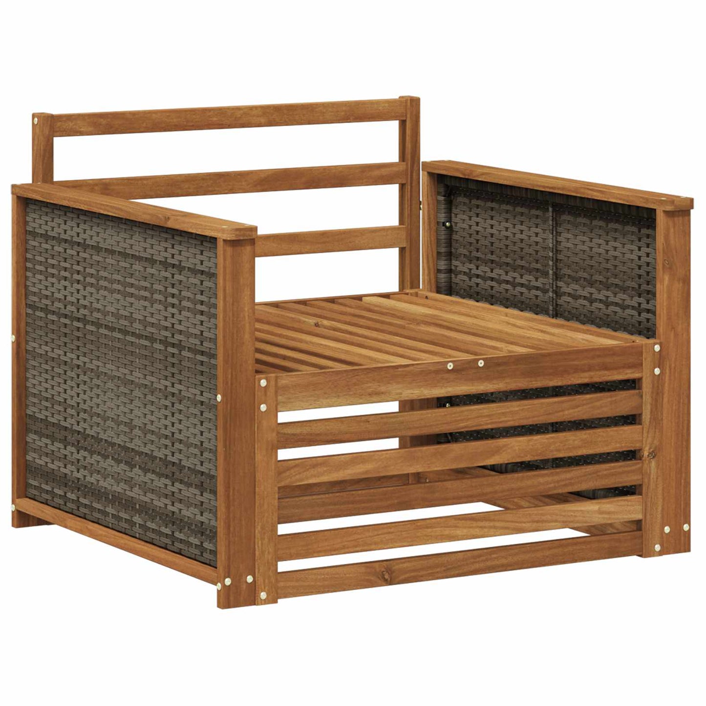 Outdoor Middle Sofa Solid Acacia Wood Natural