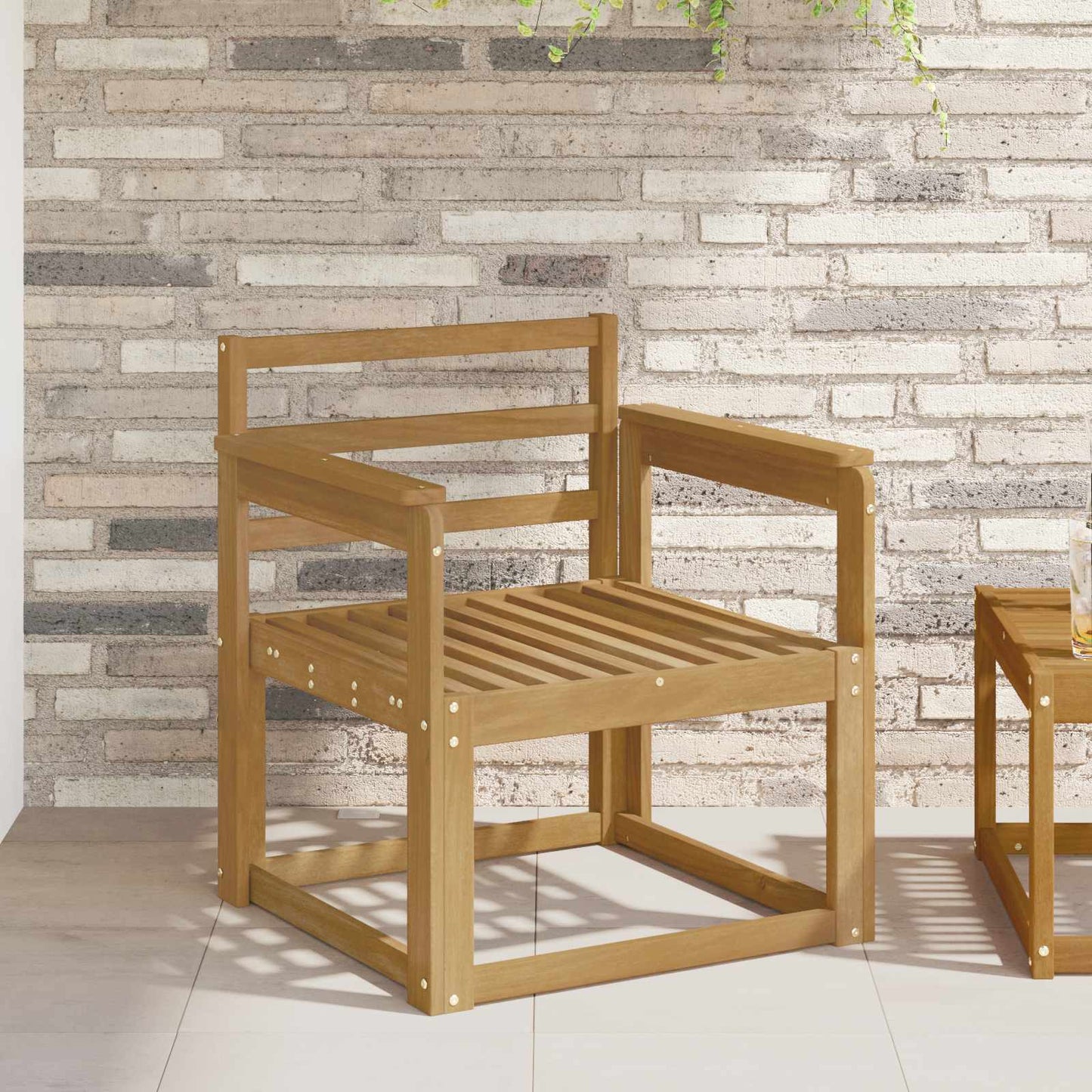 Outdoor Sofa Set Solid Acacia Wood White