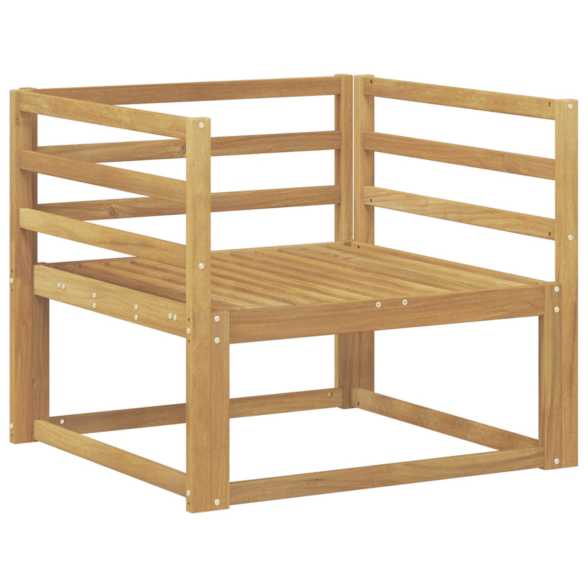 Outdoor Middle Sofa Solid Acacia Wood White