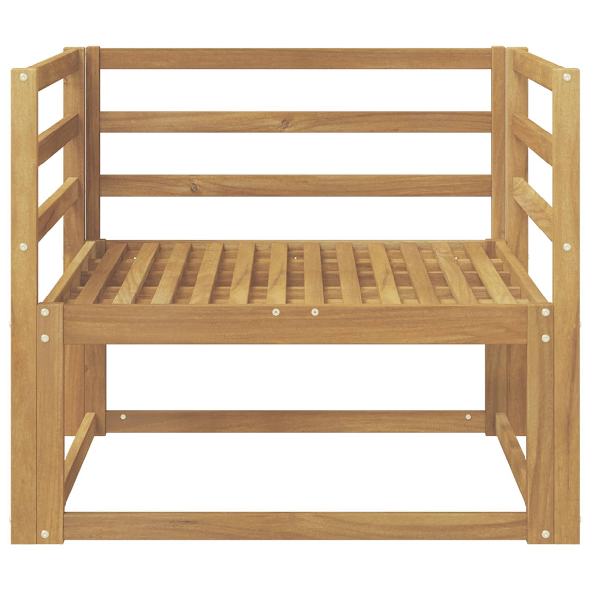 Outdoor Middle Sofa Solid Acacia Wood White