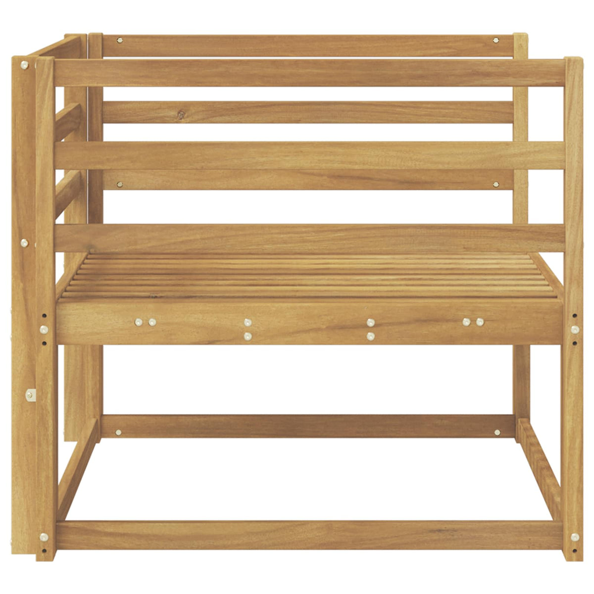 Outdoor Middle Sofa Solid Acacia Wood White