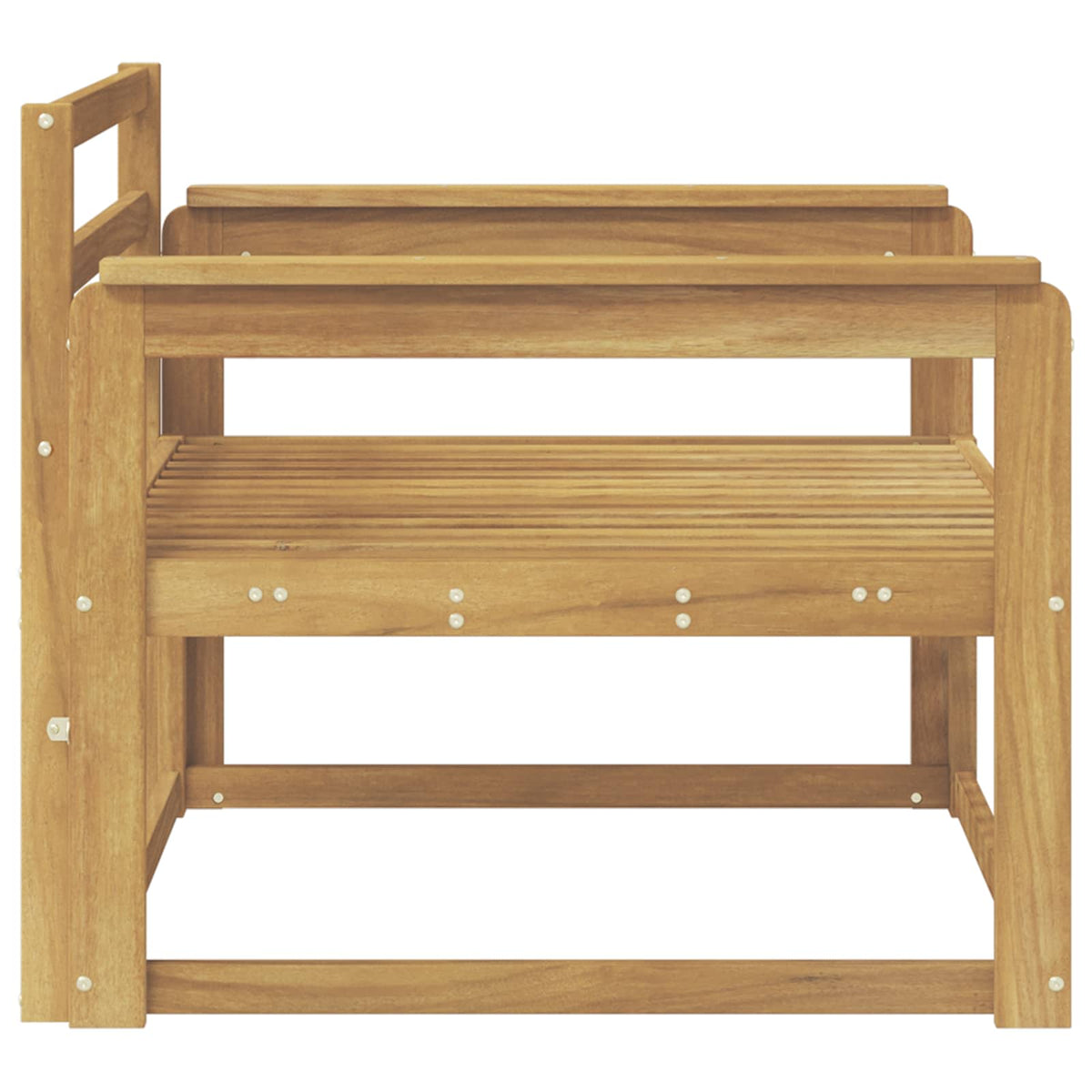Outdoor Middle Sofa Solid Acacia Wood White