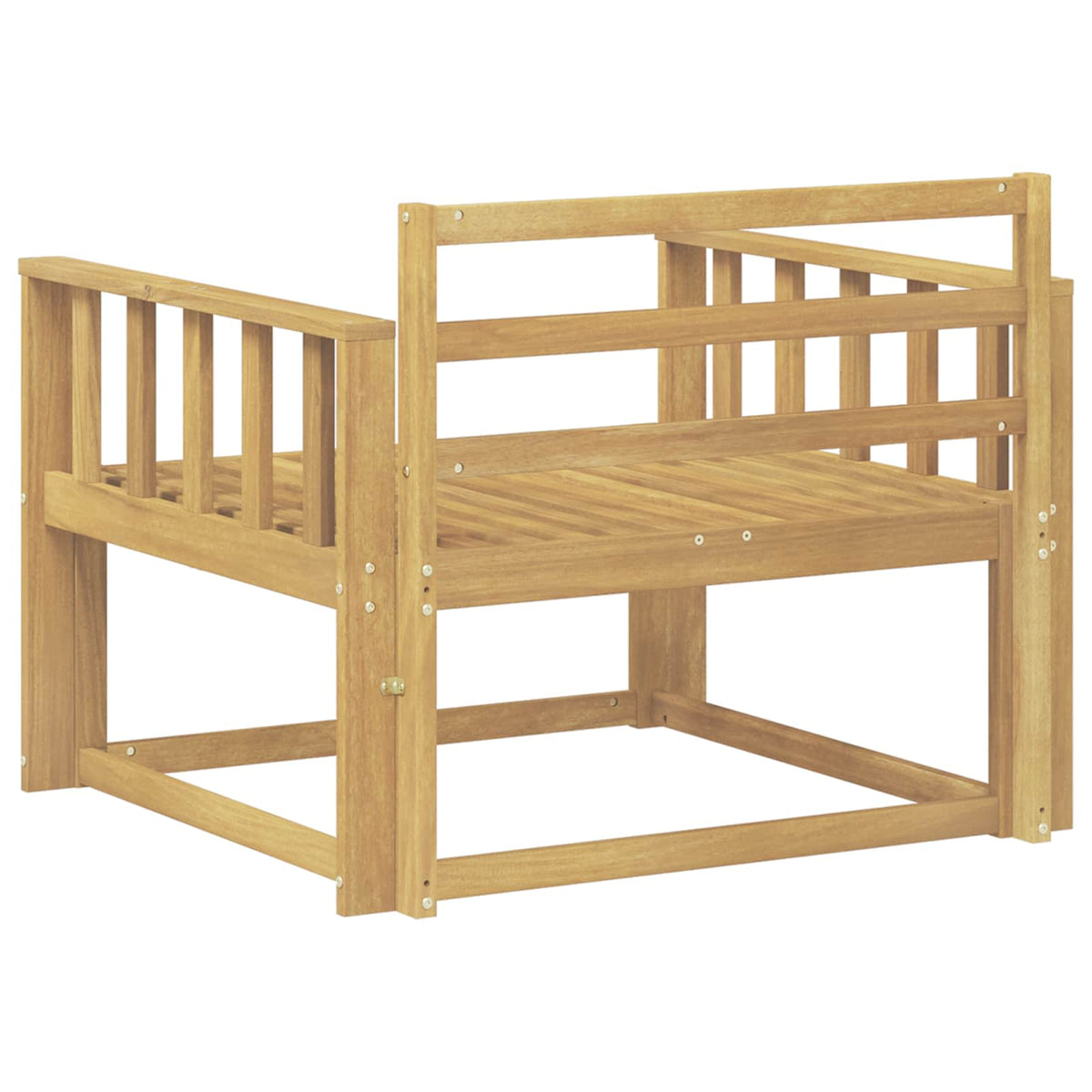 Outdoor Middle Sofa Solid Acacia Wood White