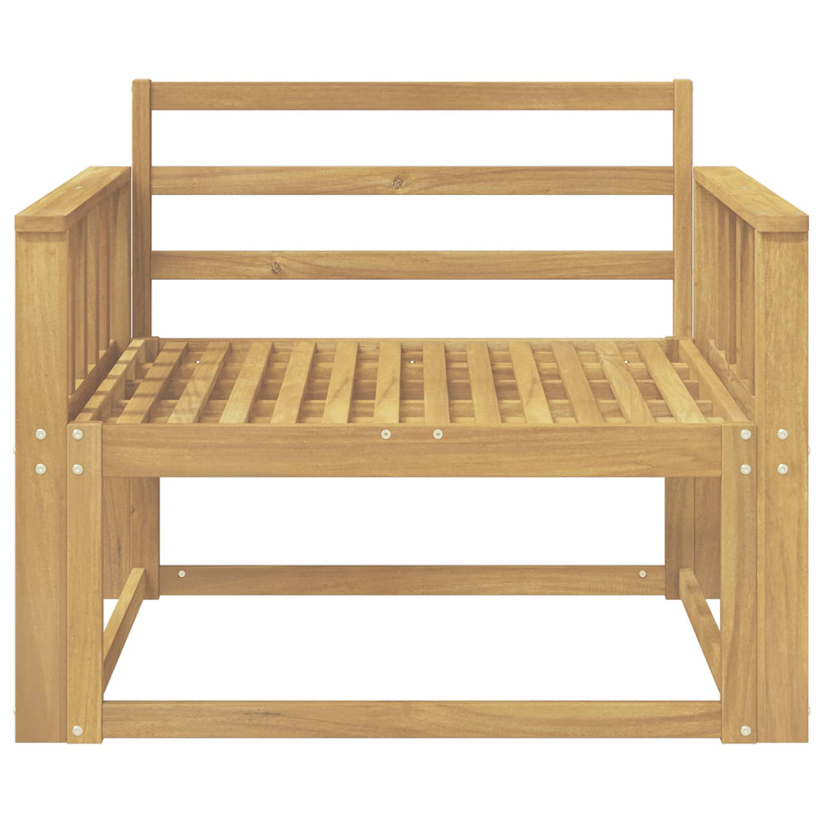 Outdoor Middle Sofa Solid Acacia Wood White
