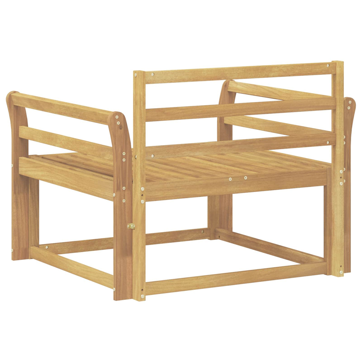 Outdoor Middle Sofa Solid Acacia Wood White