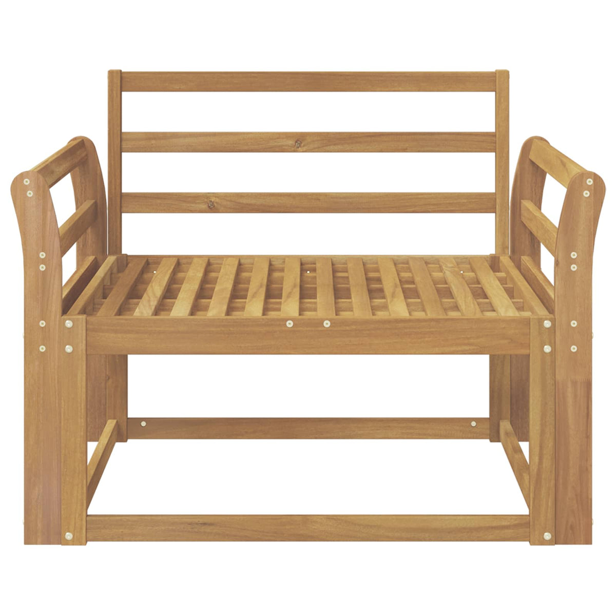 Outdoor Middle Sofa Solid Acacia Wood White