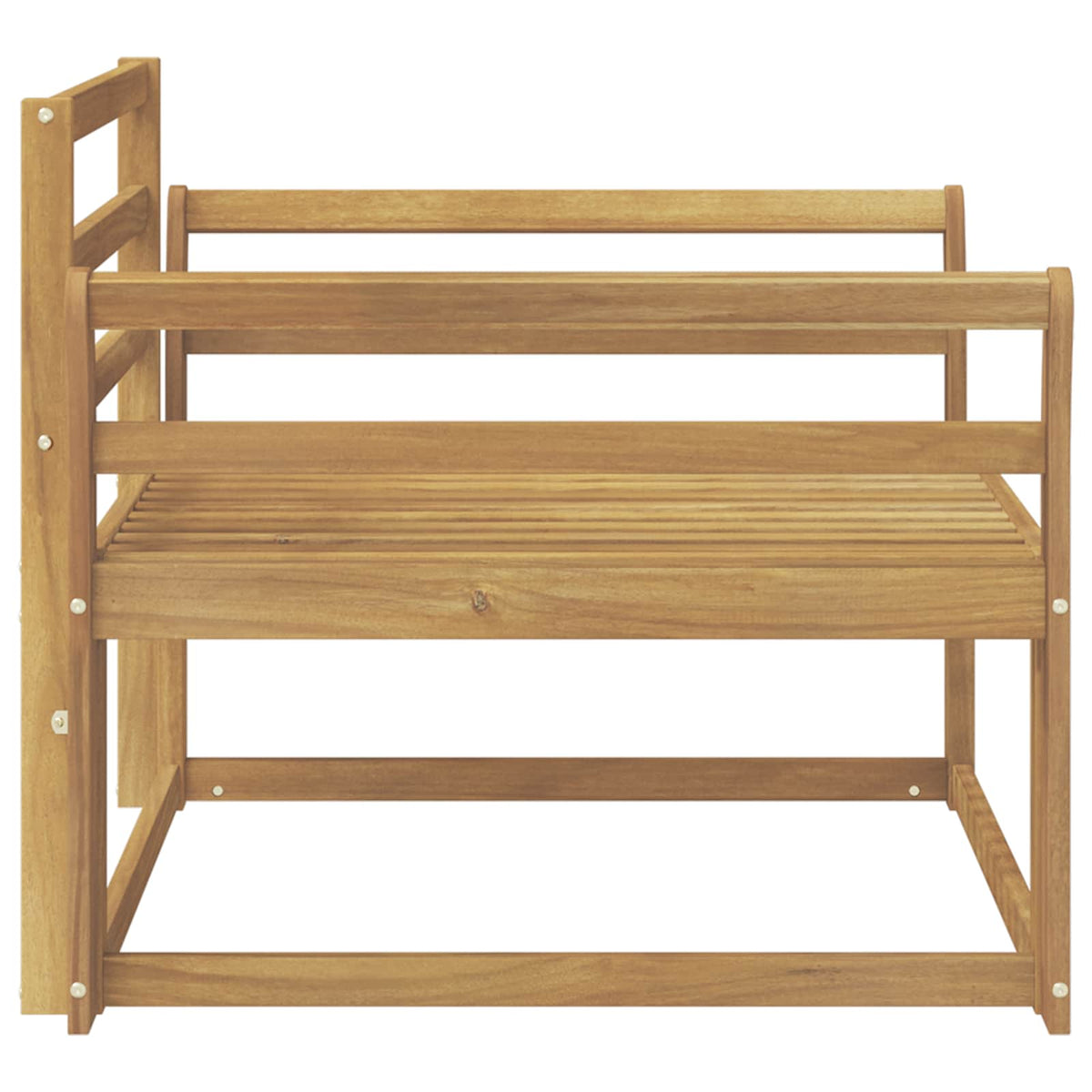 Outdoor Middle Sofa Solid Acacia Wood White