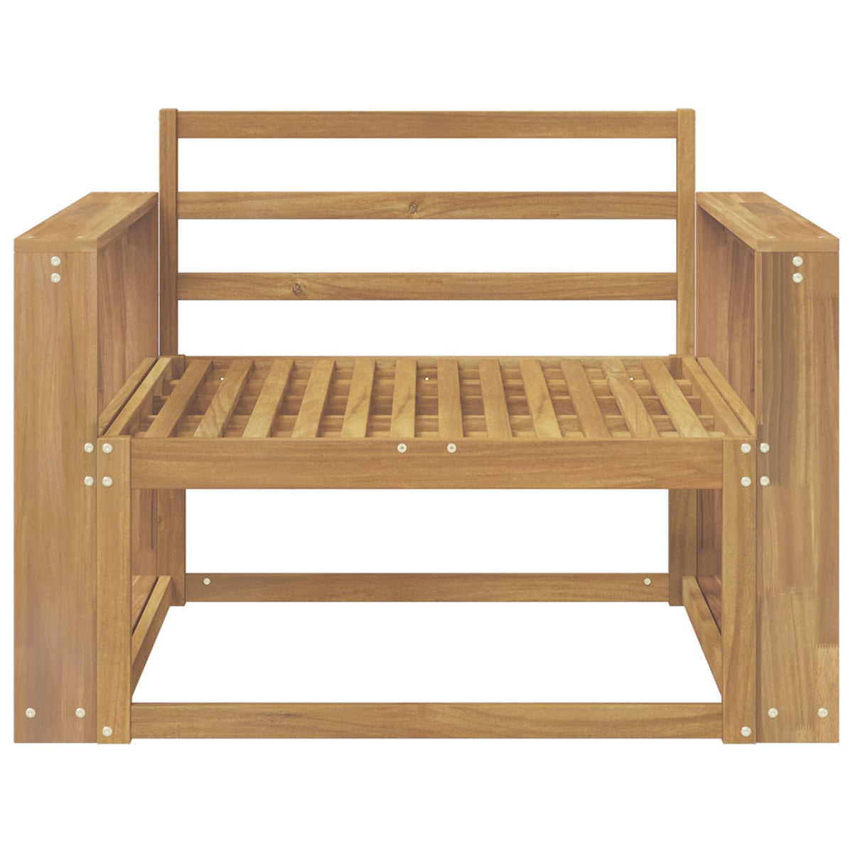 Outdoor Middle Sofa Solid Acacia Wood White