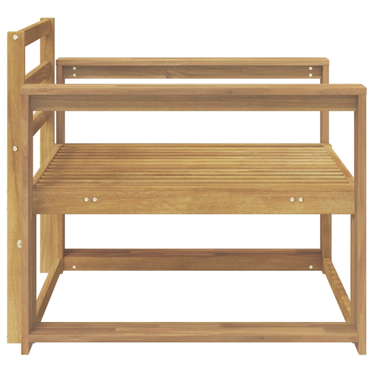 Outdoor Middle Sofa Solid Acacia Wood White