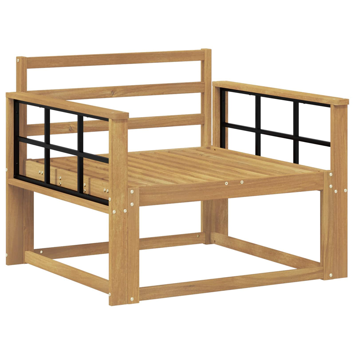 Outdoor Middle Sofa Solid Acacia Wood White