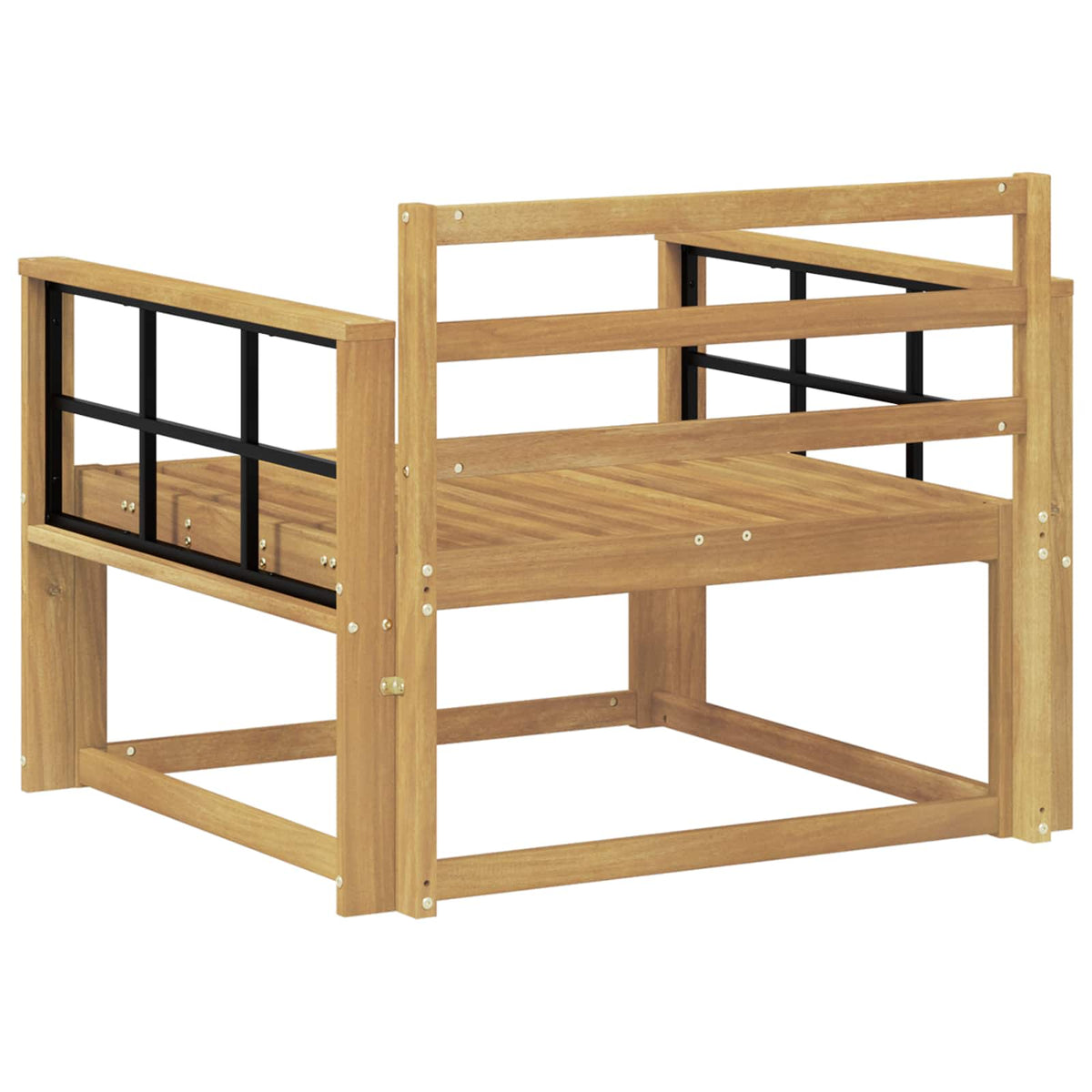 Outdoor Middle Sofa Solid Acacia Wood White