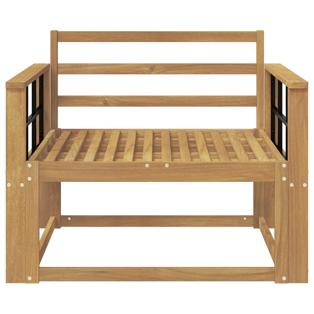 Outdoor Middle Sofa Solid Acacia Wood White