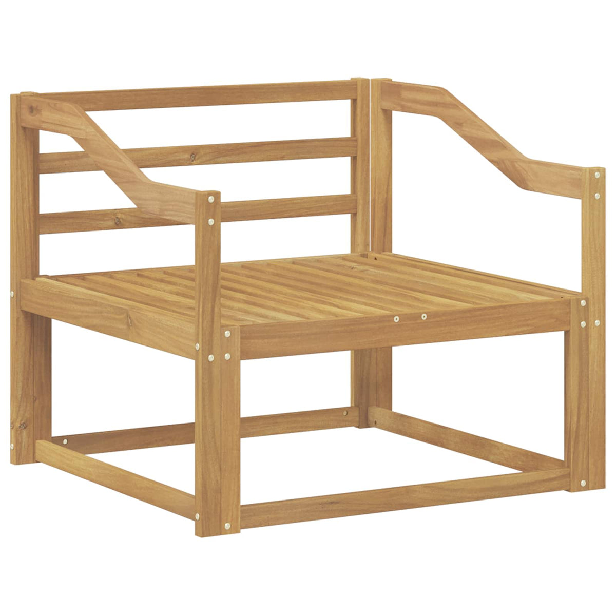 Outdoor Middle Sofa Solid Acacia Wood White