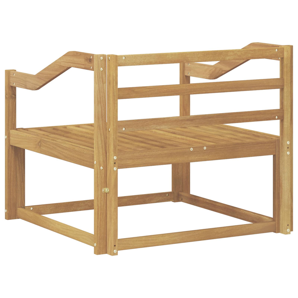 Outdoor Middle Sofa Solid Acacia Wood White
