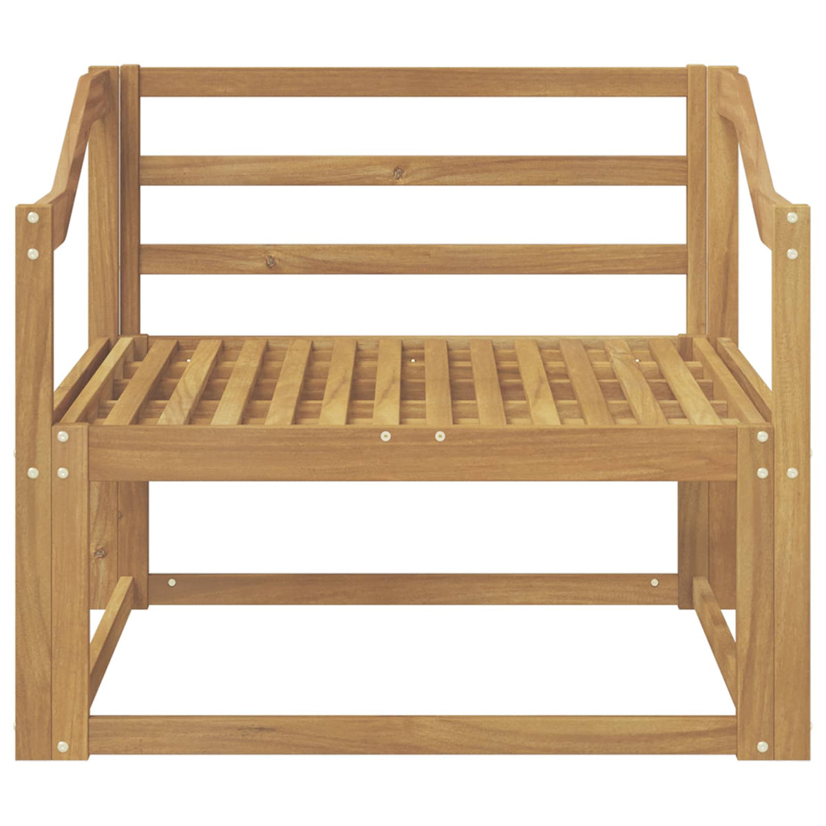 Outdoor Middle Sofa Solid Acacia Wood White