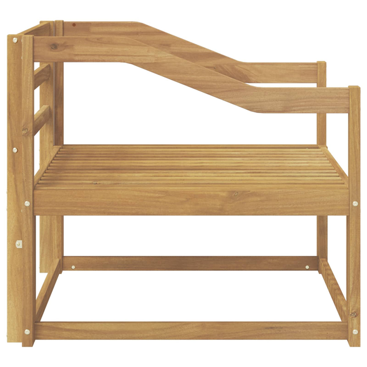 Outdoor Middle Sofa Solid Acacia Wood White