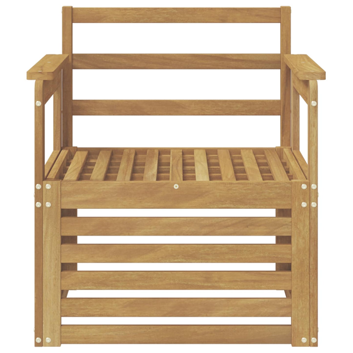 2 Piece Outdoor Sofa Set Solid Acacia Wood White