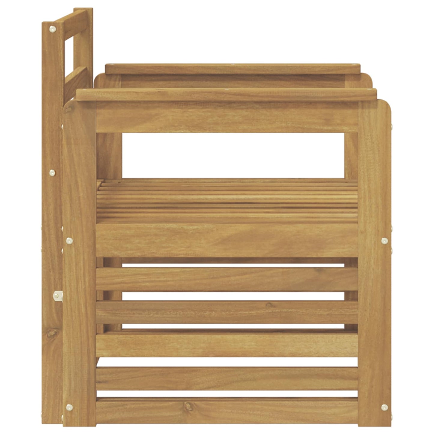 2 Piece Outdoor Sofa Set Solid Acacia Wood White