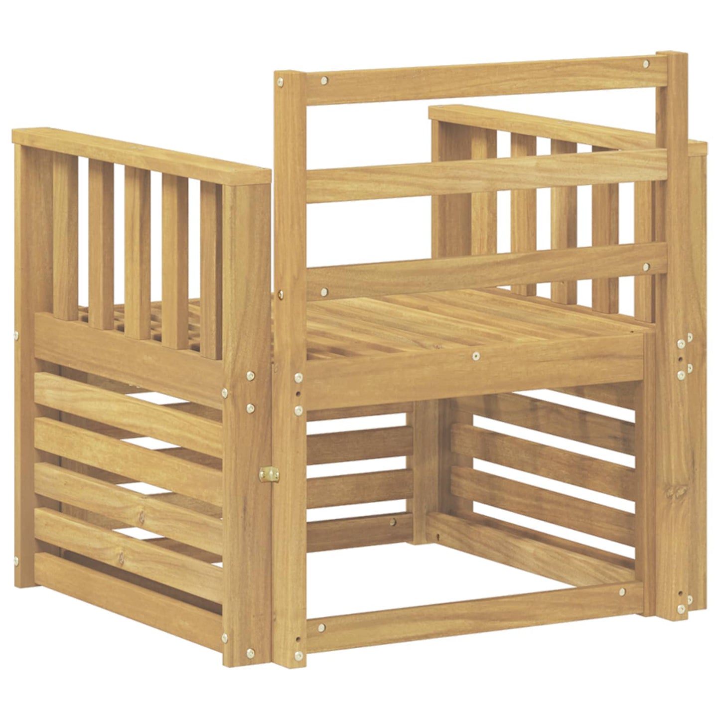 2 Piece Outdoor Sofa Set Solid Acacia Wood White
