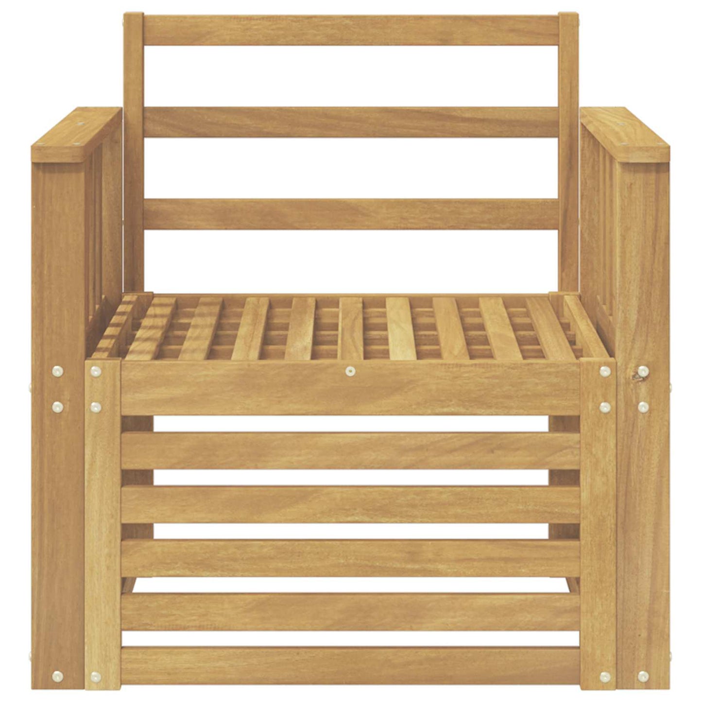 2 Piece Outdoor Sofa Set Solid Acacia Wood White