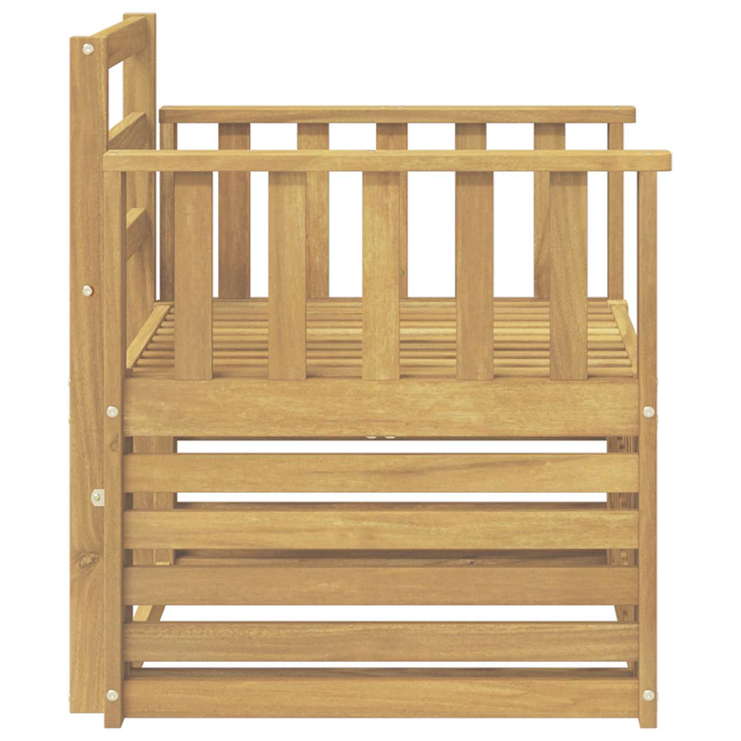 2 Piece Outdoor Sofa Set Solid Acacia Wood White