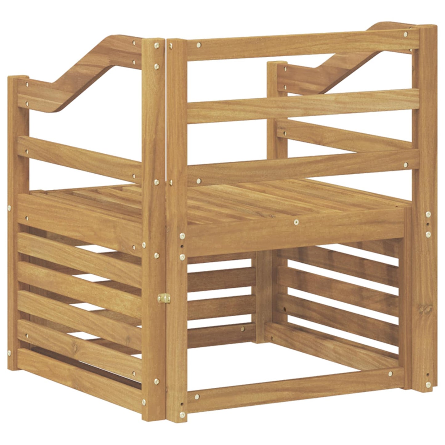 Outdoor Sofa Solid Acacia Wood White