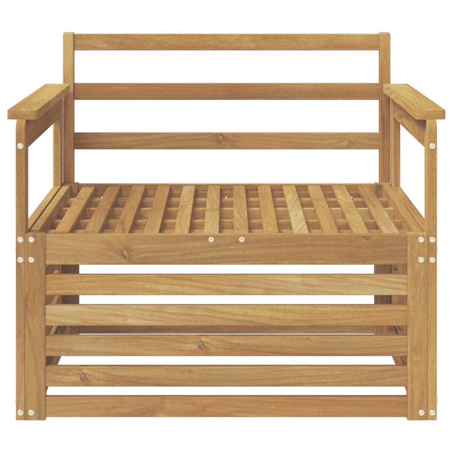 Outdoor Sofa Solid Acacia Wood White
