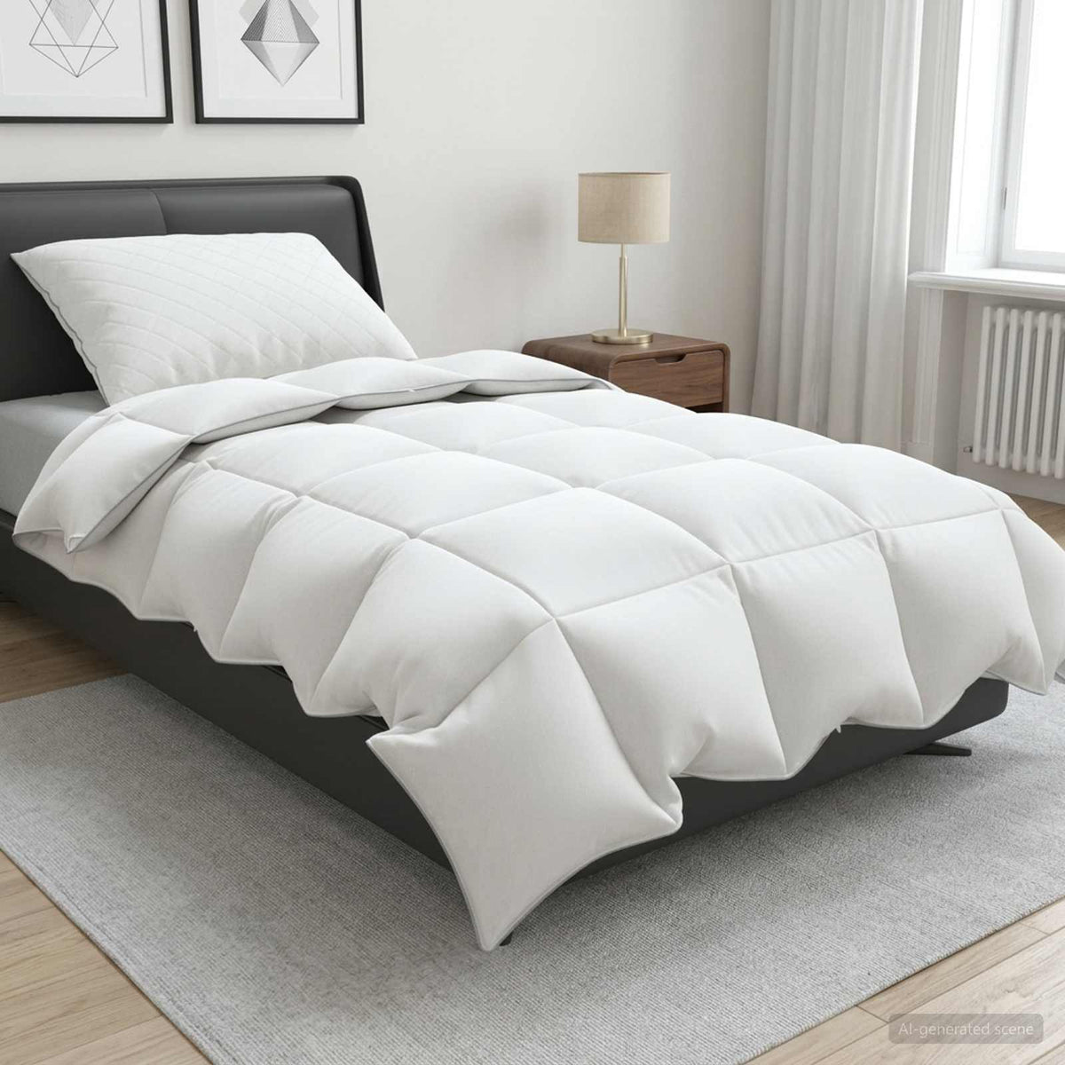 Duvet FULDA 150 x 200 cm 4 Seasons 210 GSM 90% Goose Down White