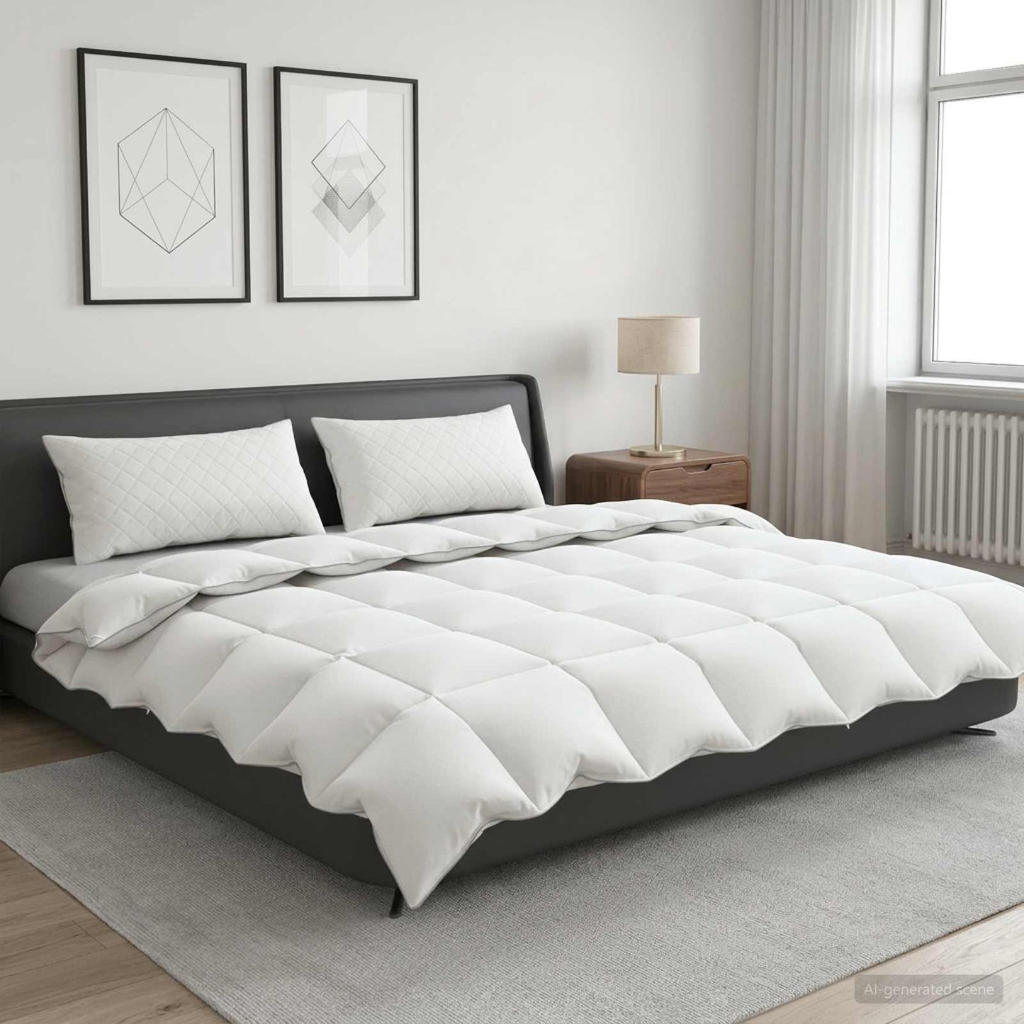 Duvet FULDA 200 x 220 cm 4 Seasons 210 GSM 90% Goose Down White