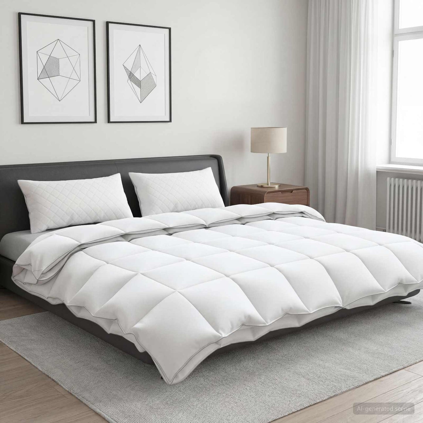 Duvet FULDA 200 x 220 cm 4 Seasons 310 GSM 90% Goose Down White
