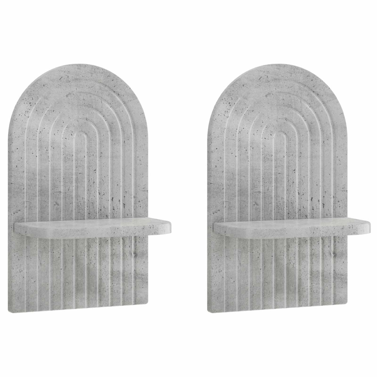 Wall Shelf 2 pcs Concrete Grey 23 x 13.5 x 37.5 cm