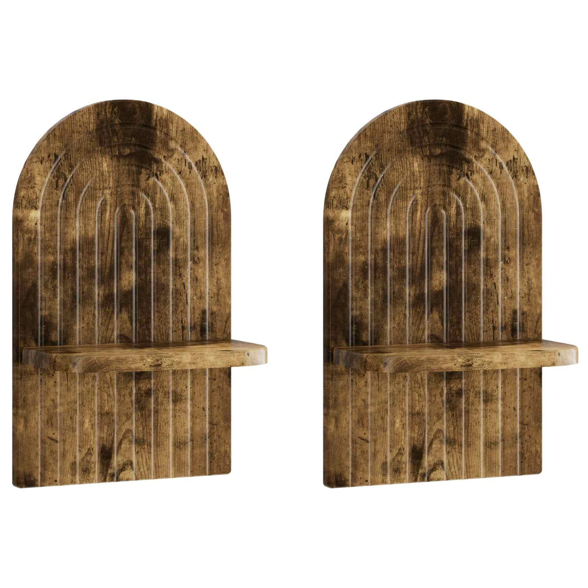 Wall Shelf 2 pcs Smoked Oak 23 x 13.5 x 37.5 cm Engineered Wood