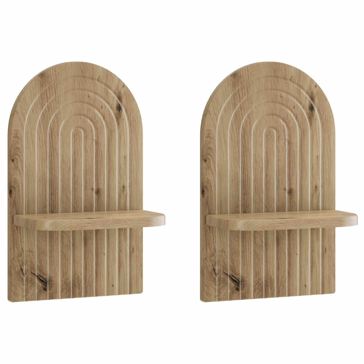 Wall Shelf 2 pcs Artisan Oak 23 x 13.5 x 37.5 cm