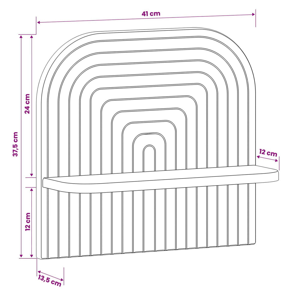Wall Shelf 2 pcs High Gloss White 41 x 13.5 x 37.5 cm