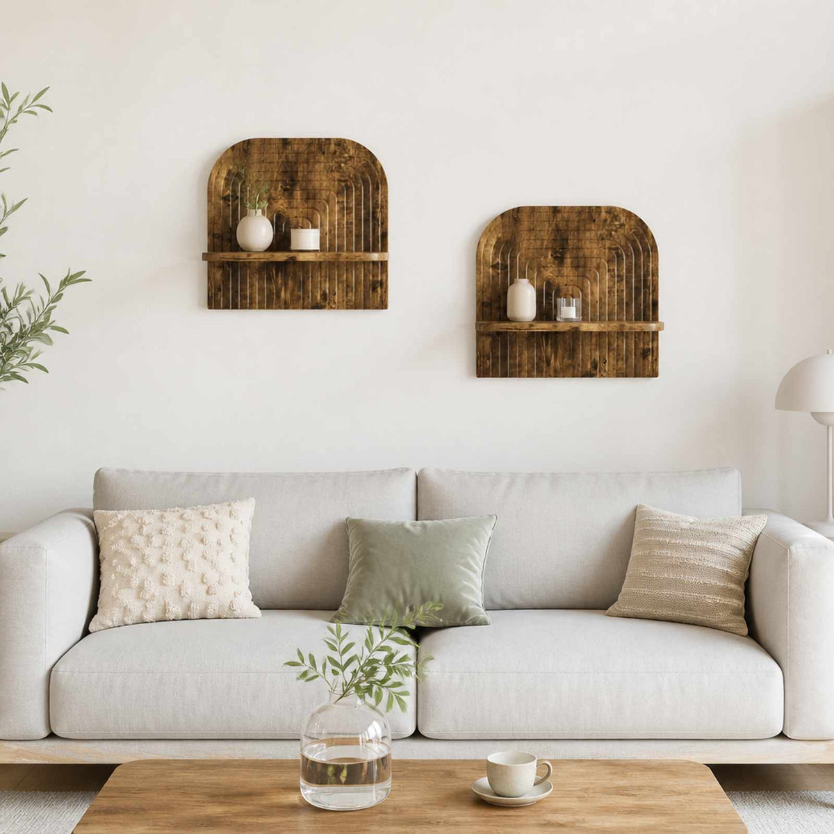 Wall Shelf 2 pcs Smoked Oak 41 x 13.5 x 37.5 cm Engineered Wood