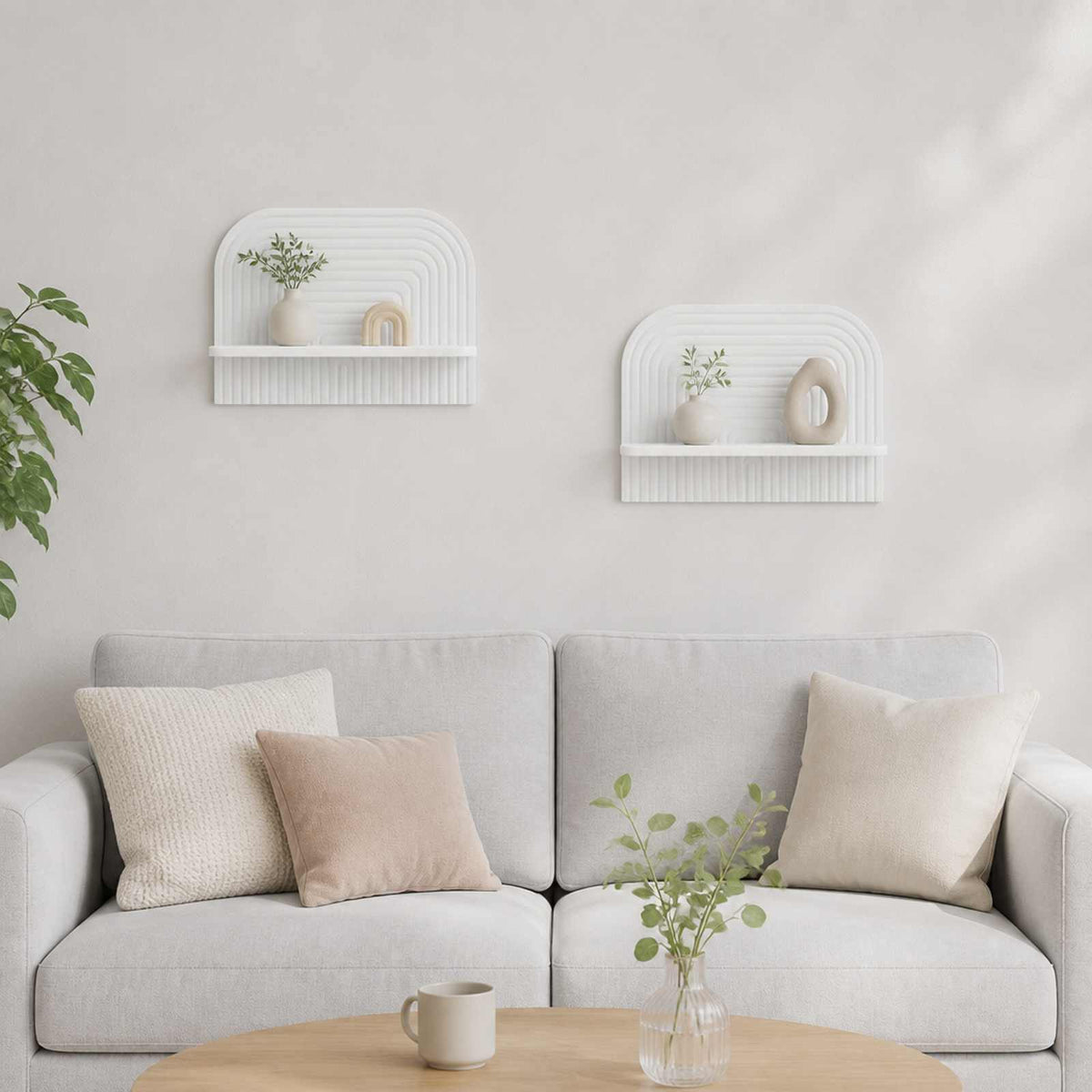 Wall Shelf 2 pcs White 60 x 13.5 x 37.5 cm Engineered Wood