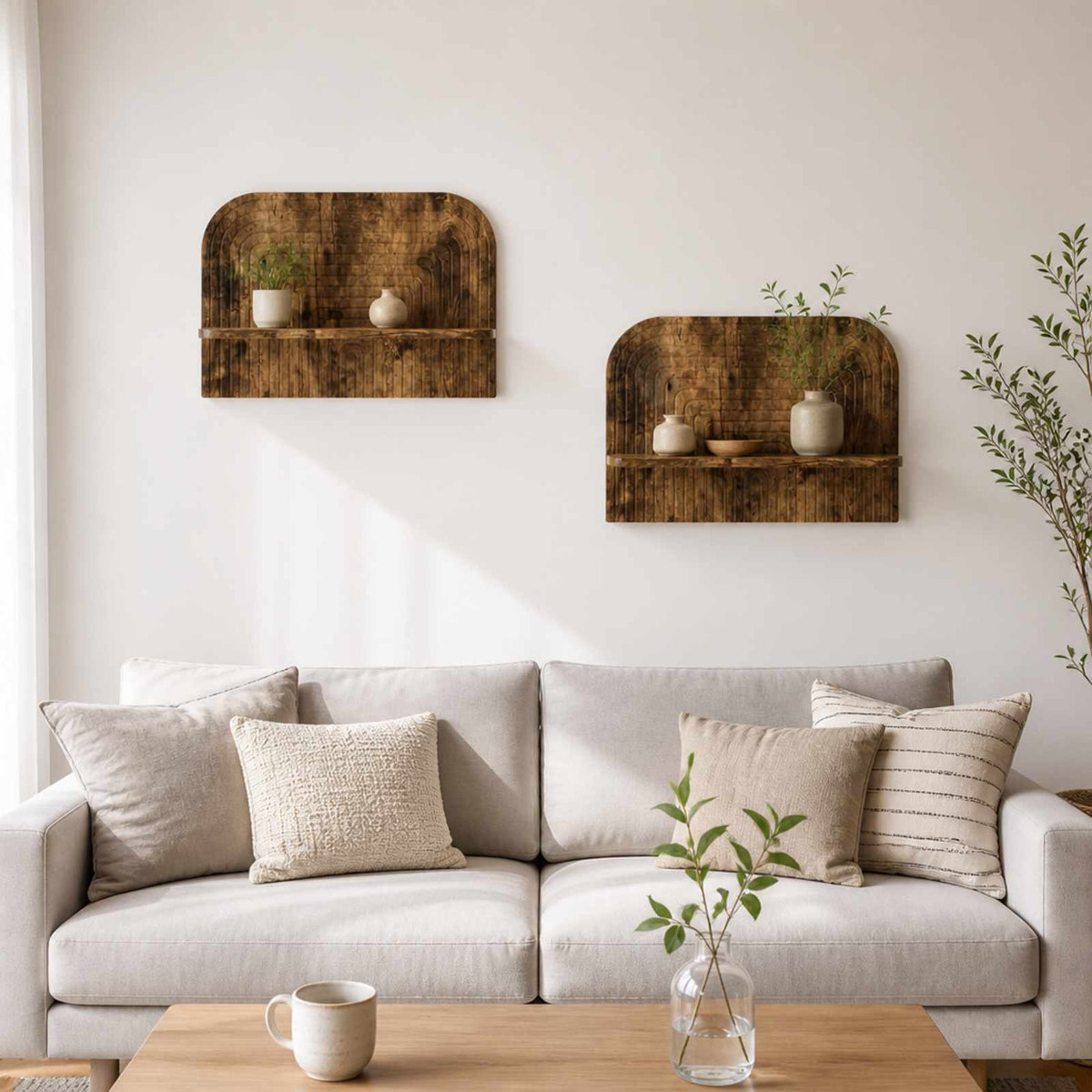 Wall Shelf 2 pcs Smoked Oak 60 x 13.5 x 37.5 cm Engineered Wood