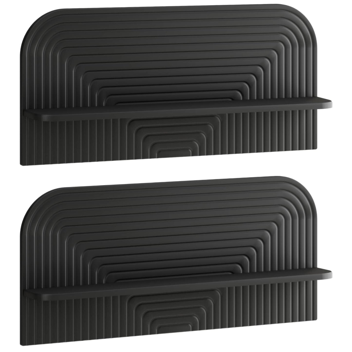 Wall Shelf 2 pcs Black 80.5 x 13.5 x 37.5 cm Engineered Wood