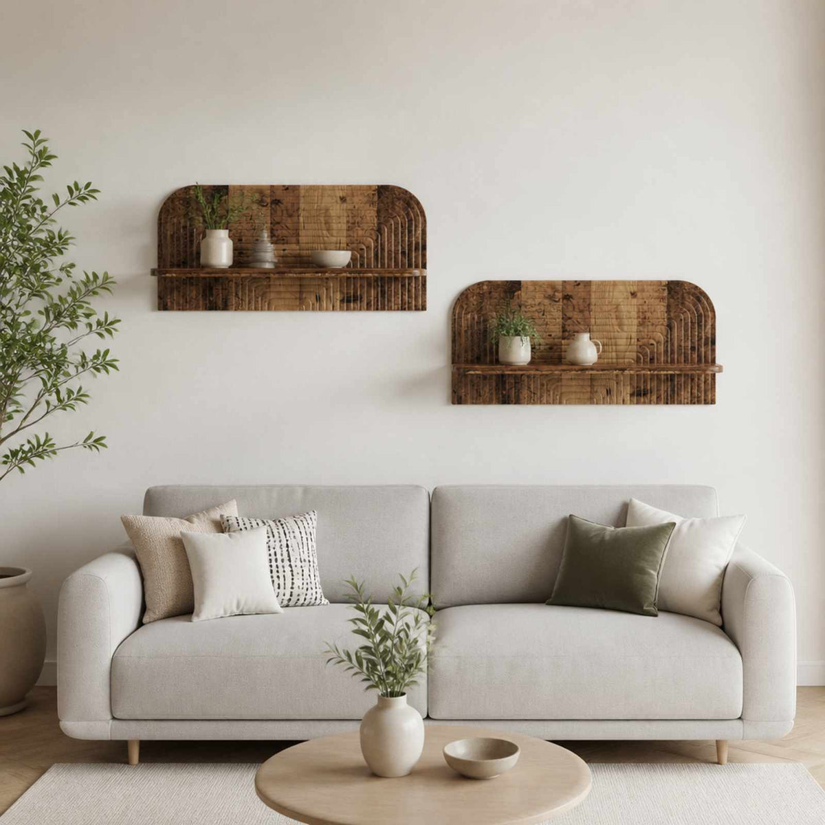Wall Shelf 2 pcs Old Wood 80.5 x 13.5 x 37.5 cm Engineered Wood