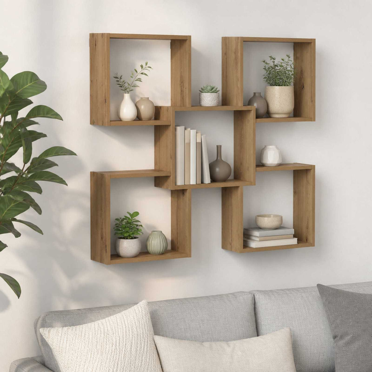 Wall Shelf Artisan Oak 99.5 x 17 x 91 cm Engineered Wood